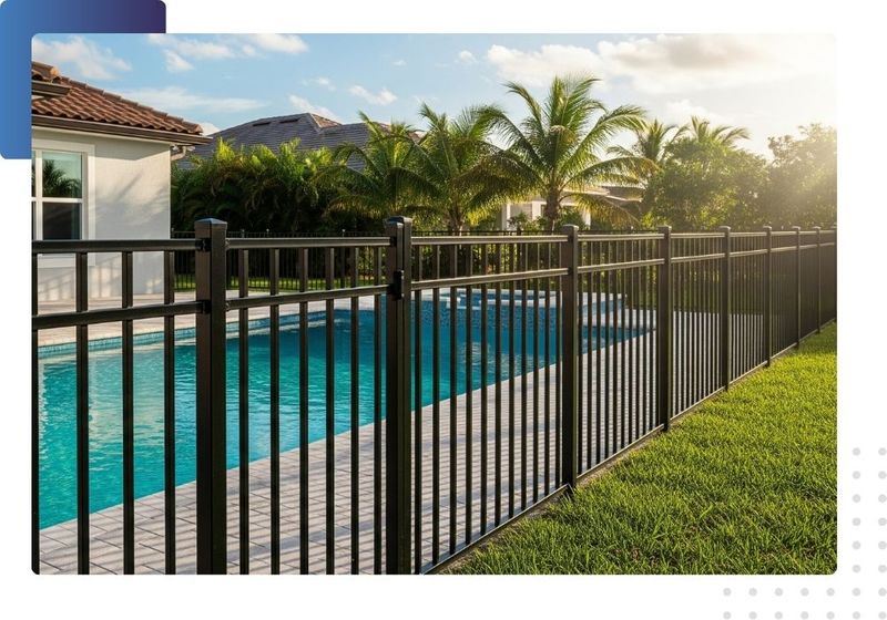 Aluminum Fence Around Pool At Florida Home
